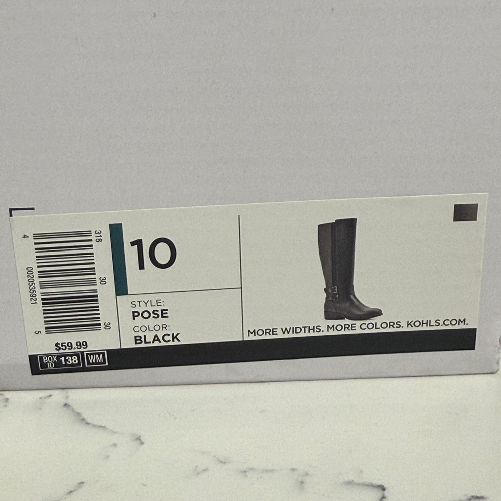 NWT #8 Croft & Barrow Pose Women's Ortholite ECO Black Riding Boots Size 10 - Picture 9 of 10